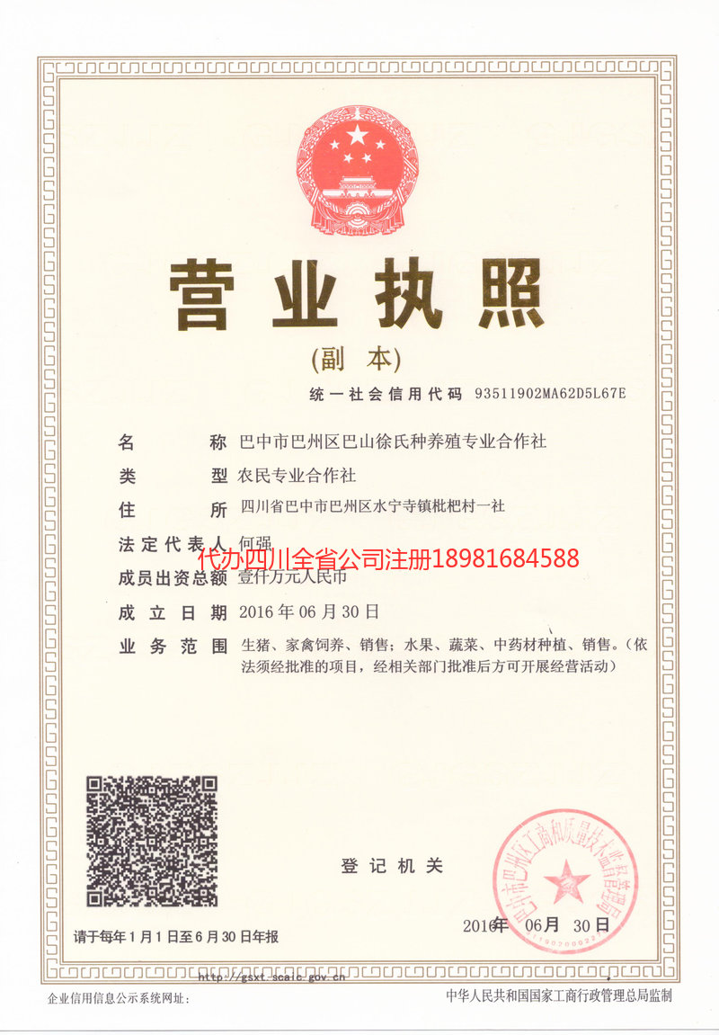 德阳市德阳市巴山徐氏种养殖专业合作社